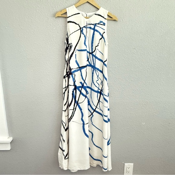 Jigsaw x Marcus James Butterfly Series Size 4 Silk Midi Dress - Picture 5 of 7